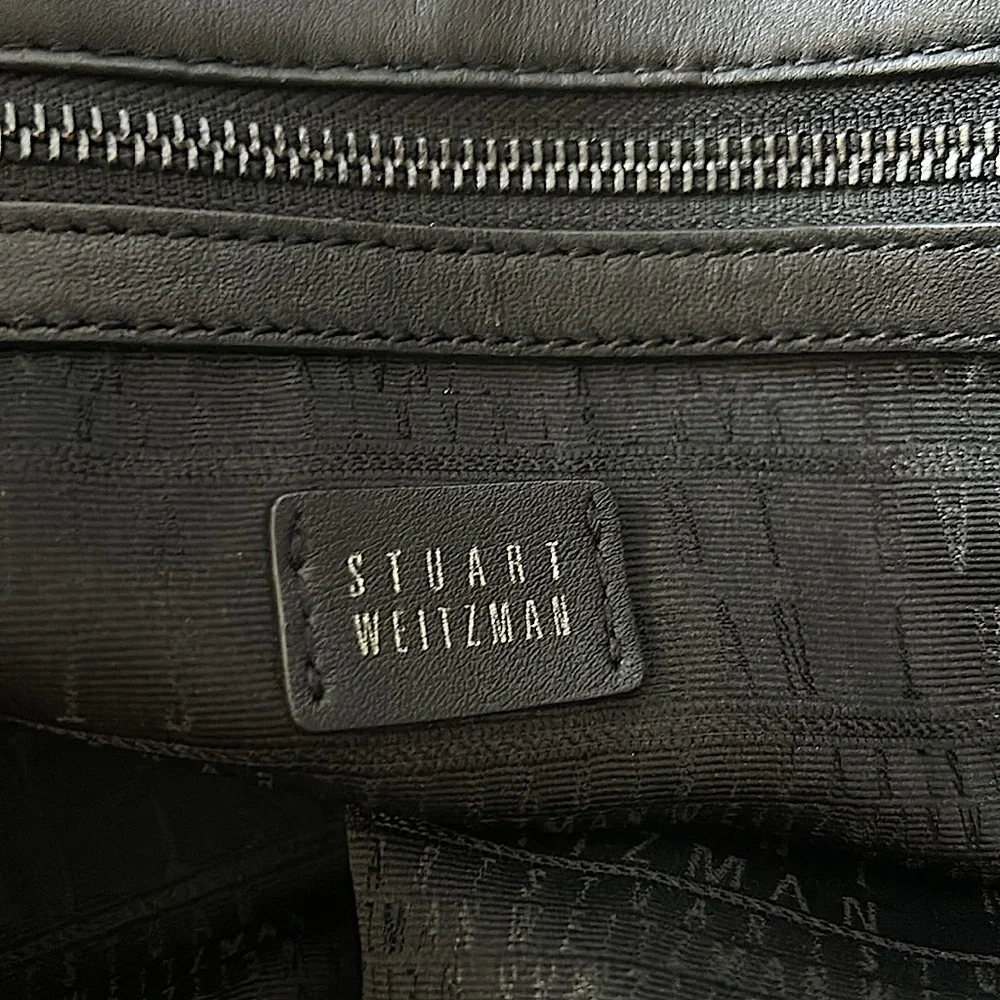 Stuart Weitzman Black Chain Strap Quilted Puffer Tote Bag Purse 🌺🌺 - Picture 5 of 7